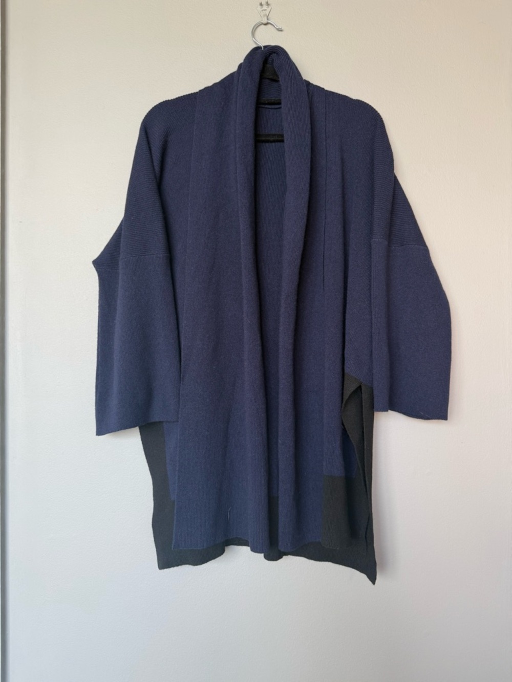 Issey Miyake Navy Knit Open Cardigan
